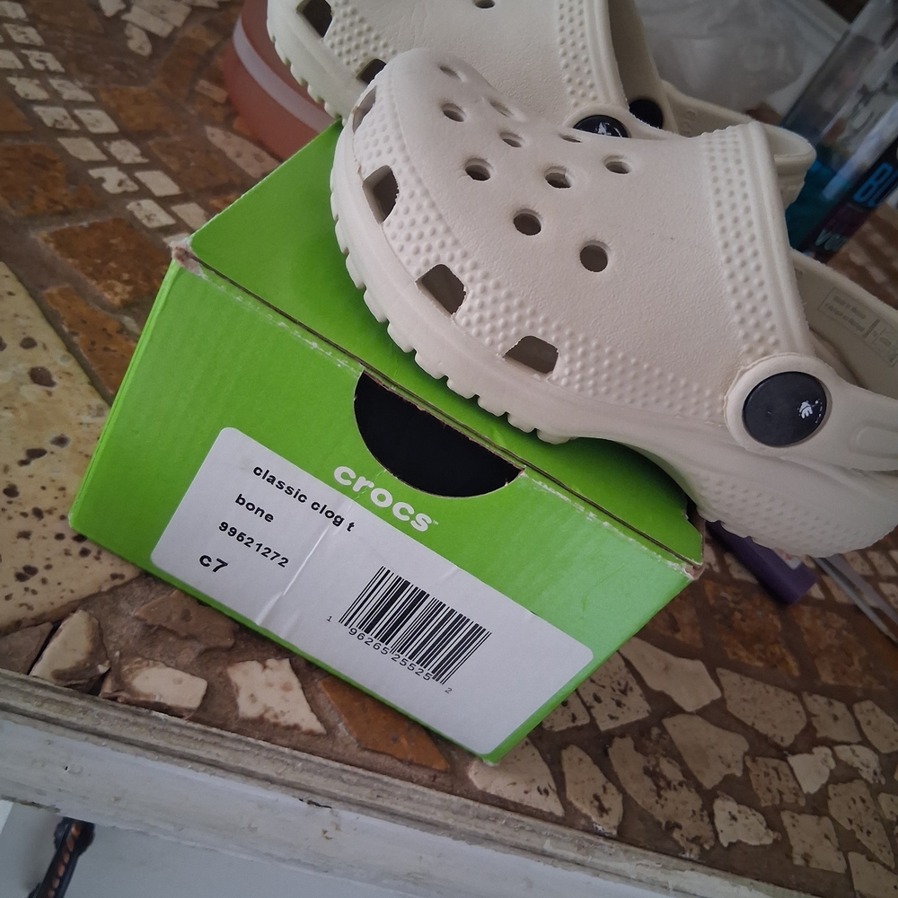 CROCS Kids Classic Slippers - Cream